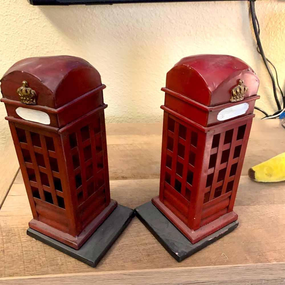 British Phone Booth Bookends